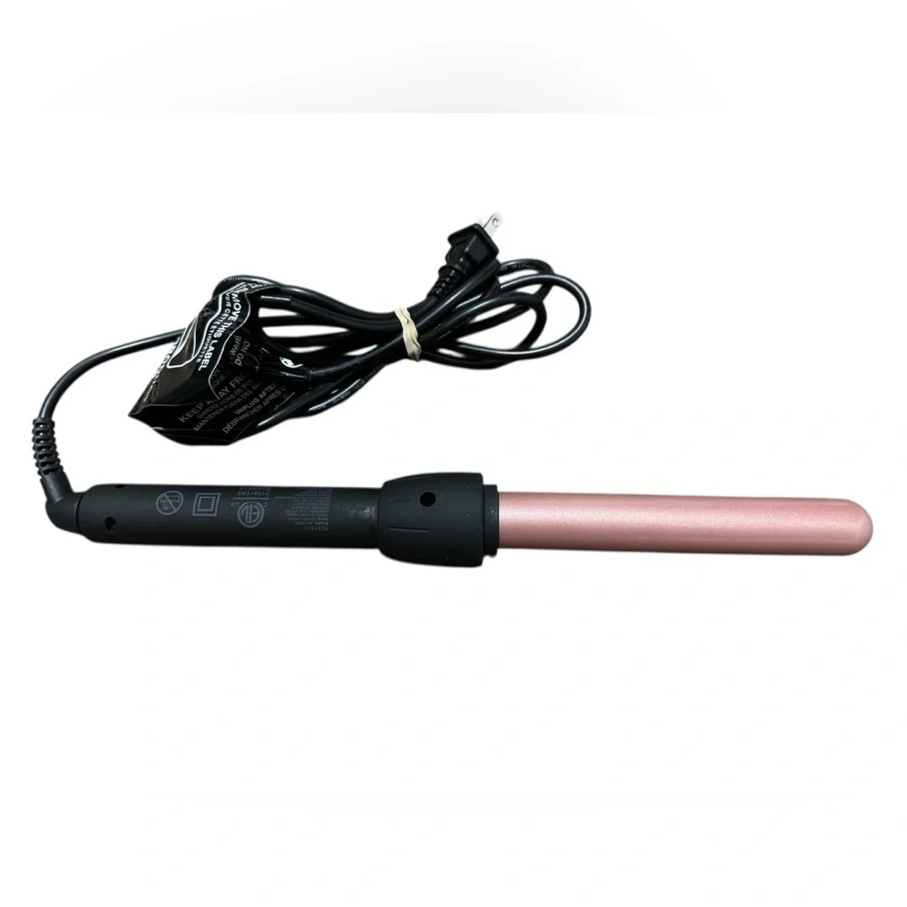FOXYBAE Curling Wand Black Rose Gold Barrel Ceramic Tourmaline 25mm Beach Waver